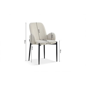Chaise BALBOA Tissu Bouclé Beige, dimension H88 x L60 x P57, idéal pour votre cuisine ou salle à manger