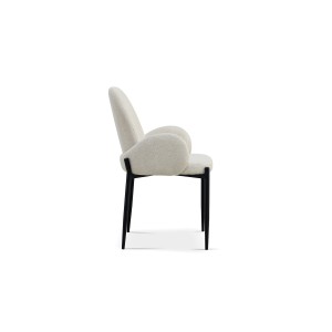 Chaise BALBOA Tissu Bouclé Beige, dimension H88 x L60 x P57, idéal pour votre cuisine ou salle à manger
