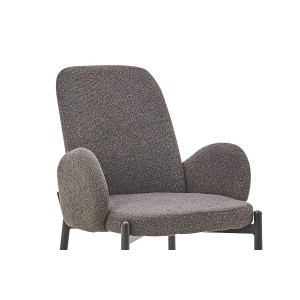 Chaise BALBOA Tissu Bouclé Gris, dimension H88 x L60 x P57, idéal pour votre cuisine ou salle à manger