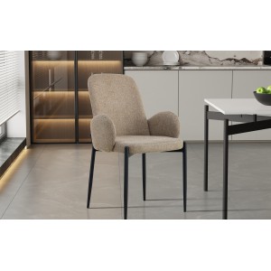 Chaise BALBOA Tissu Sable, dimension H88 x L60 x P57, idéal pour votre cuisine ou salle à manger