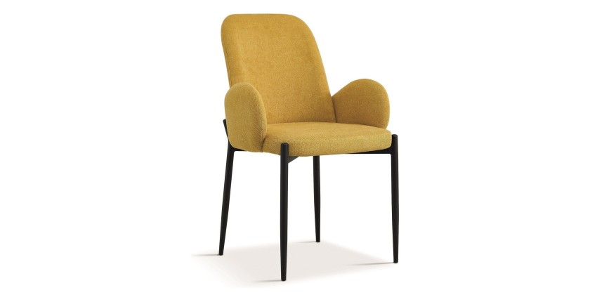 Chaise BALBOA Tissu Jaune, dimension H88 x L60 x P57, idéal pour votre cuisine ou salle à manger