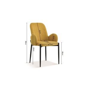 Chaise BALBOA Tissu Jaune, dimension H88 x L60 x P57, idéal pour votre cuisine ou salle à manger