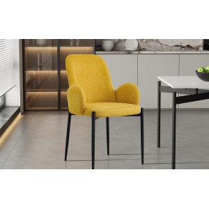 Chaise BALBOA Tissu Jaune, dimension H88 x L60 x P57, idéal pour votre cuisine ou salle à manger