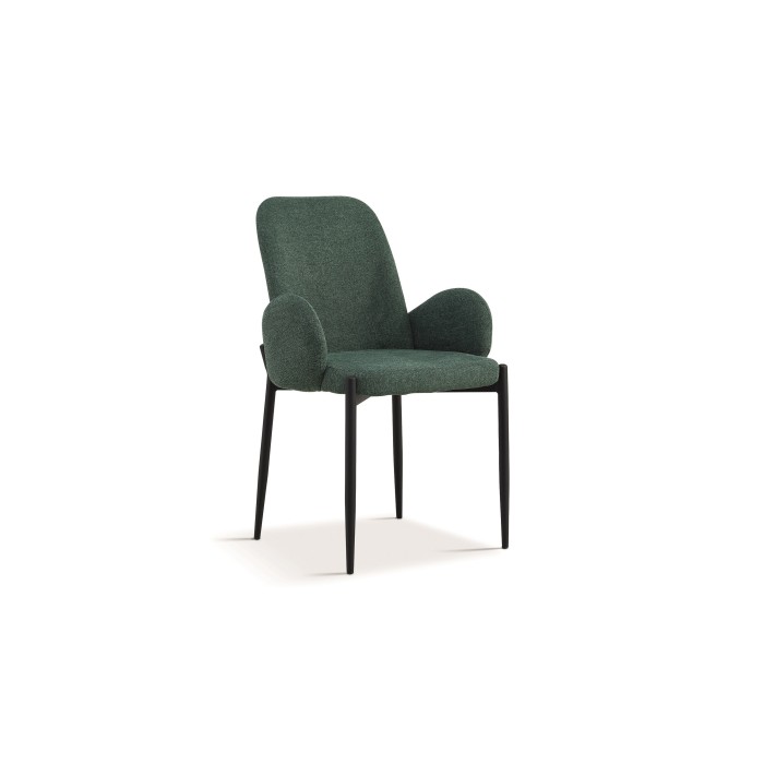 Chaise BALBOA Tissu Vert, dimension H88 x L60 x P57, idéal pour votre cuisine ou salle à manger