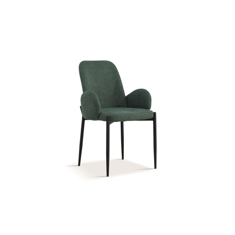 Chaise BALBOA Tissu Vert, dimension H88 x L60 x P57, idéal pour votre cuisine ou salle à manger