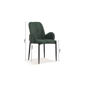 Chaise BALBOA Tissu Vert, dimension H88 x L60 x P57, idéal pour votre cuisine ou salle à manger