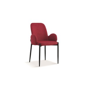 Chaise BALBOA Tissu Rouge, dimension H88 x L60 x P57, idéal pour votre cuisine ou salle à manger