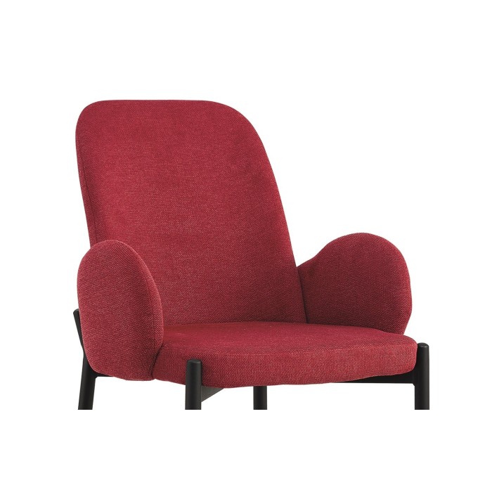 Chaise BALBOA Tissu Rouge, dimension H88 x L60 x P57, idéal pour votre cuisine ou salle à manger