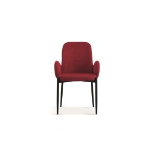 Chaise BALBOA Tissu Rouge, dimension H88 x L60 x P57, idéal pour votre cuisine ou salle à manger