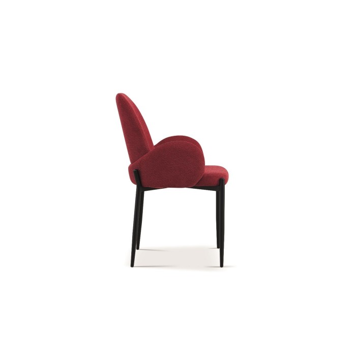 Chaise BALBOA Tissu Rouge, dimension H88 x L60 x P57, idéal pour votre cuisine ou salle à manger