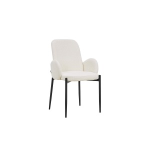 Chaise BALBOA tissu bouclé blanc, dimension H88 x L60 x P57, idéal pour votre cuisine ou salle à manger