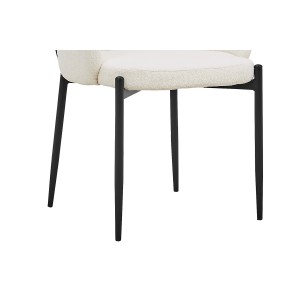Chaise BALBOA tissu bouclé blanc, dimension H88 x L60 x P57, idéal pour votre cuisine ou salle à manger
