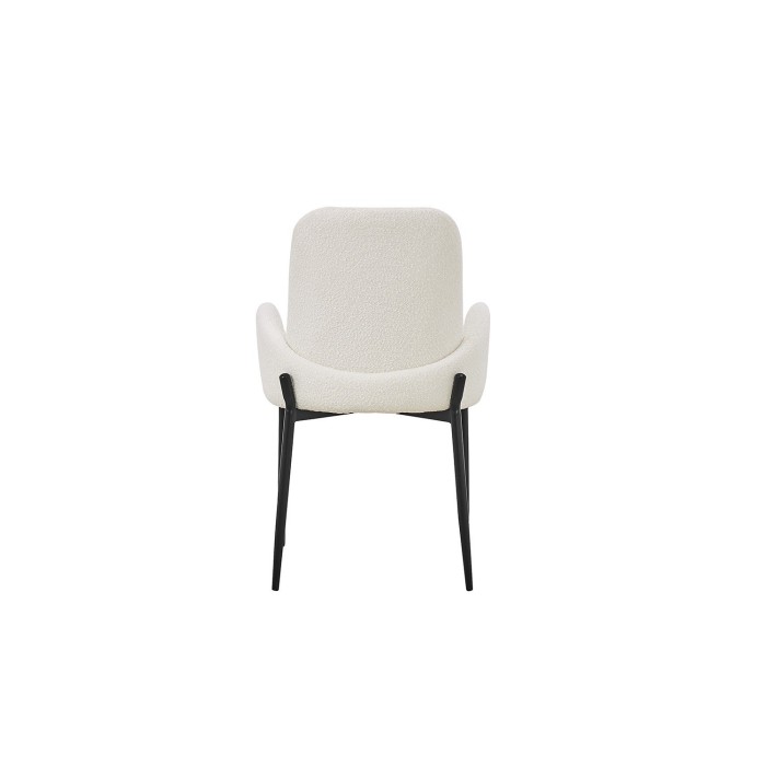 Chaise BALBOA tissu bouclé blanc, dimension H88 x L60 x P57, idéal pour votre cuisine ou salle à manger
