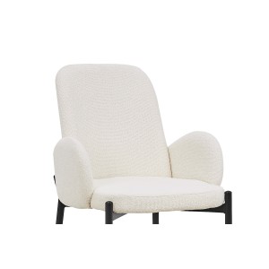 Chaise BALBOA tissu bouclé blanc, dimension H88 x L60 x P57, idéal pour votre cuisine ou salle à manger