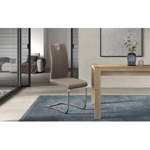 Chaise SOFI PU Cappuccino, dimension H99 x L43 x P57 cm, idéal pour votre cuisine ou salle à manger