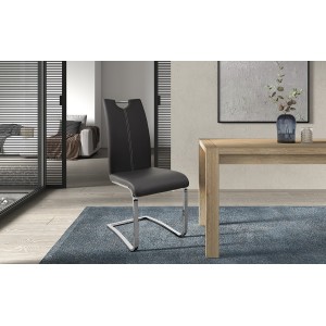 Chaise SOFI PU Noir, dimension H99 x L43 x P57 cm, idéal pour votre cuisine ou salle à manger