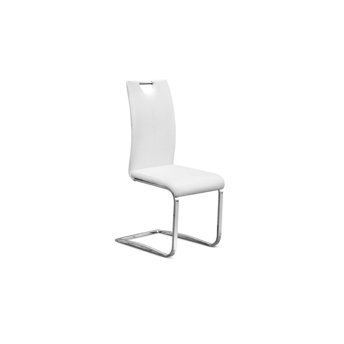 Chaise SOFI PU Blanc, dimension H99 x L43 x P57 cm, idéal pour votre cuisine ou salle à manger