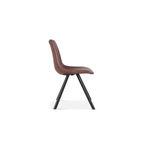 Chaise EMET PU Brun foncé, dimension H83 x L46 x P60 cm, idéal pour votre cuisine ou salle à manger