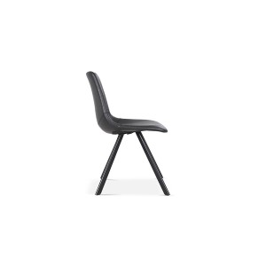 Chaise EMET PU Noir, dimension H83 x L46 x P60 cm, idéal pour votre cuisine ou salle à manger