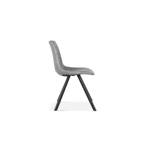 Chaise EMET PU Gris foncé, dimension H83 x L46 x P60 cm, idéal pour votre cuisine ou salle à manger