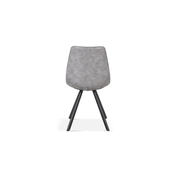 Chaise EMET PU Gris foncé, dimension H83 x L46 x P60 cm, idéal pour votre cuisine ou salle à manger