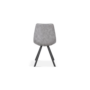 Chaise EMET PU Gris foncé, dimension H83 x L46 x P60 cm, idéal pour votre cuisine ou salle à manger