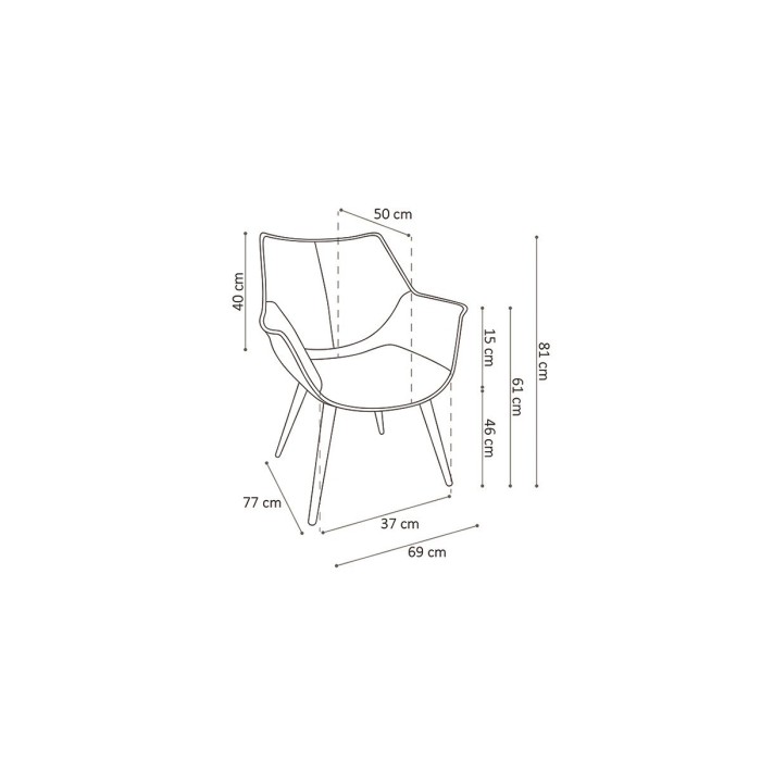 Chaise MILANO PU Micro fibre Brun, dimensions: H81 x L69 x P77 cm, idéal pour votre salle a manger ou cuisine