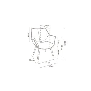 Chaise MILANO PU Micro fibre Brun, dimensions: H81 x L69 x P77 cm, idéal pour votre salle a manger ou cuisine