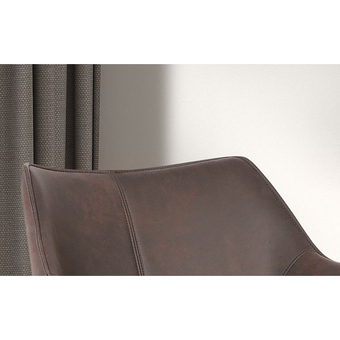 Chaise MILANO PU Micro fibre Brun, dimensions: H81 x L69 x P77 cm, idéal pour votre salle a manger ou cuisine