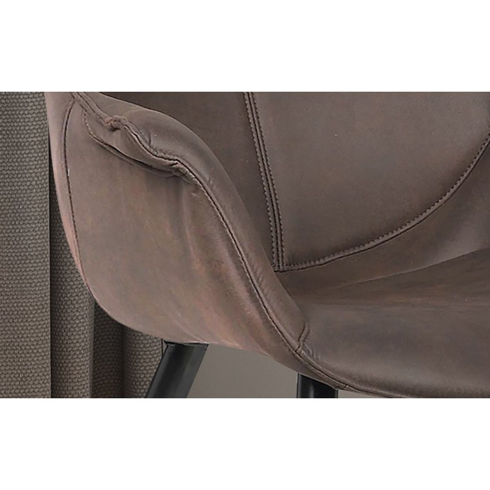 Chaise MILANO PU Micro fibre Brun, dimensions: H81 x L69 x P77 cm, idéal pour votre salle a manger ou cuisine