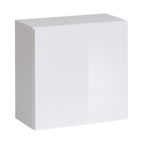 Ensemble de meubles design de salon SWITCH VI. Coloris chêne et blanc finition chêne effet fraisé et blanches brillantes.