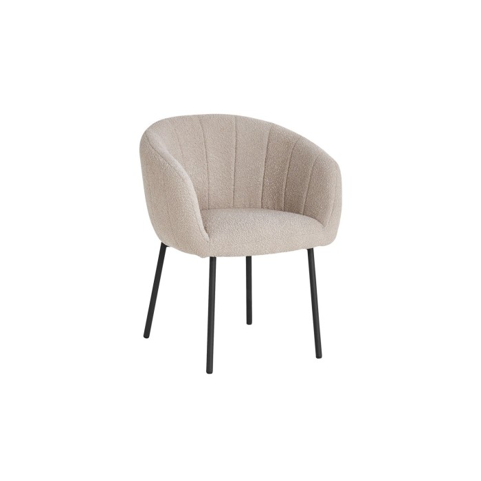 Chaise SEVILLE Tissu bouclé Sable, dimension H79 x L57 x P62, idéal pour votre cuisine ou salle à manger