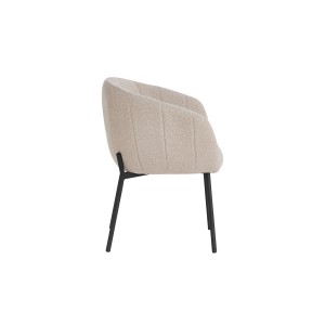 Chaise SEVILLE Tissu bouclé Sable, dimension H79 x L57 x P62, idéal pour votre cuisine ou salle à manger