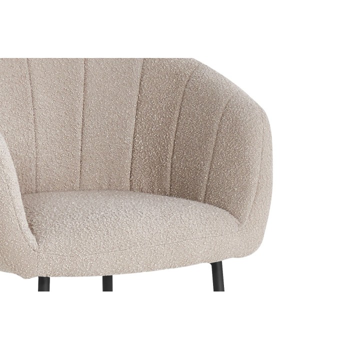 Chaise SEVILLE Tissu bouclé Sable, dimension H79 x L57 x P62, idéal pour votre cuisine ou salle à manger