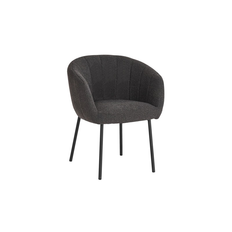 Chaise SEVILLE Tissu bouclé Gris, dimension H79 x L57 x P62, idéal pour votre cuisine ou salle à manger