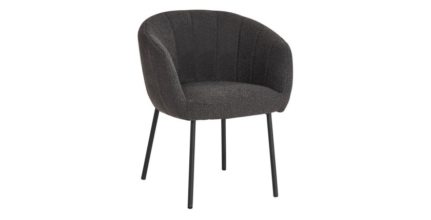 Chaise SEVILLE Tissu bouclé Gris, dimension H79 x L57 x P62, idéal pour votre cuisine ou salle à manger
