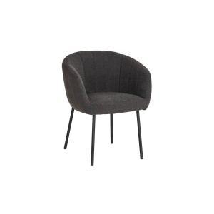 Chaise SEVILLE Tissu bouclé Gris, dimension H79 x L57 x P62, idéal pour votre cuisine ou salle à manger