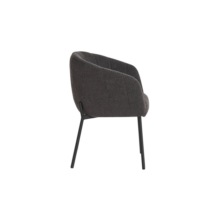 Chaise SEVILLE Tissu bouclé Gris, dimension H79 x L57 x P62, idéal pour votre cuisine ou salle à manger