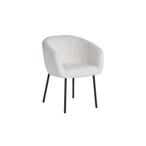Chaise SEVILLE Tissu bouclé blanc, dimension H79 x L57 x P62, idéal pour votre cuisine ou salle à manger
