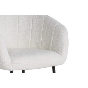 Chaise SEVILLE Tissu bouclé blanc, dimension H79 x L57 x P62, idéal pour votre cuisine ou salle à manger