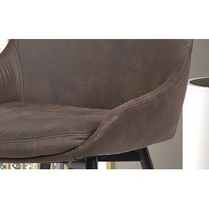 Chaise MICRA PU Micro fibre Brun, dimensions: H86 x L49 x P61 cm, idéal pour un salon de prestige