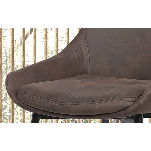 Chaise MICRA PU Micro fibre Brun, dimensions: H86 x L49 x P61 cm, idéal pour un salon de prestige