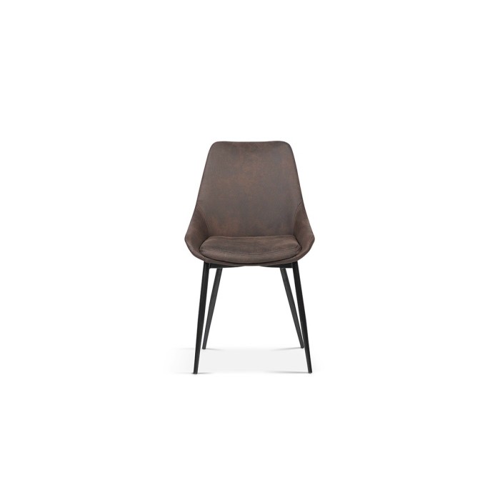 Chaise MICRA PU Micro fibre Brun, dimensions: H86 x L49 x P61 cm, idéal pour un salon de prestige