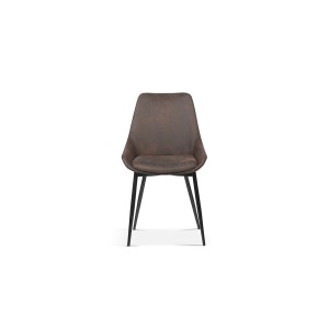 Chaise MICRA PU Micro fibre Brun, dimensions: H86 x L49 x P61 cm, idéal pour un salon de prestige