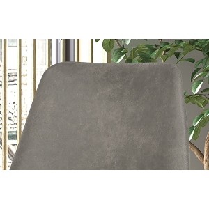 Chaise MICRA PU Micro fibre gris, dimensions: H86 x L49 x P61 cm, idéal pour un salon de prestige