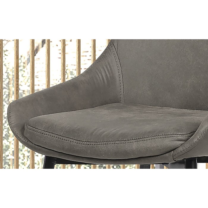 Chaise MICRA PU Micro fibre gris, dimensions: H86 x L49 x P61 cm, idéal pour un salon de prestige