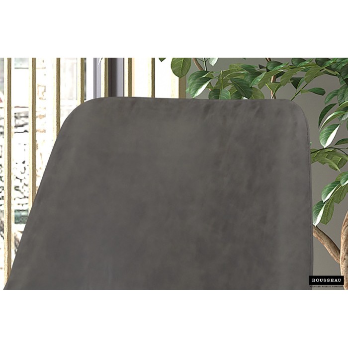 Chaise MICRA PU Gris clair, dimensions: H86 x L49 x P61 cm, idéal pour un salon de prestige