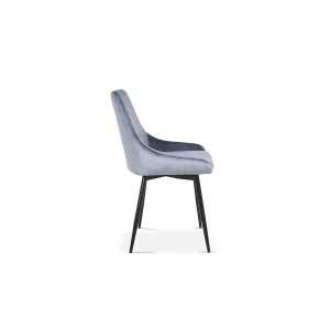 Chaise MICRA Velours Bleu, dimensions: H86 x L49 x P61 cm, idéal pour un salon de prestige
