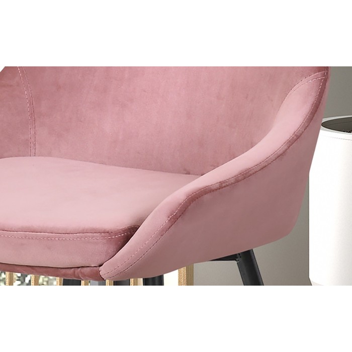 Chaise MICRA Velours Rose, dimensions: H86 x L49 x P61 cm, idéal pour un salon de prestige