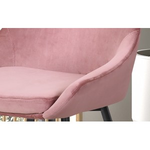 Chaise MICRA Velours Rose, dimensions: H86 x L49 x P61 cm, idéal pour un salon de prestige
